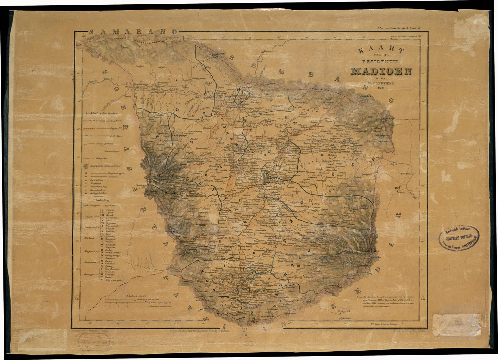 Peta Karesidenan Madiun (termasuk Ponorogo), 1859